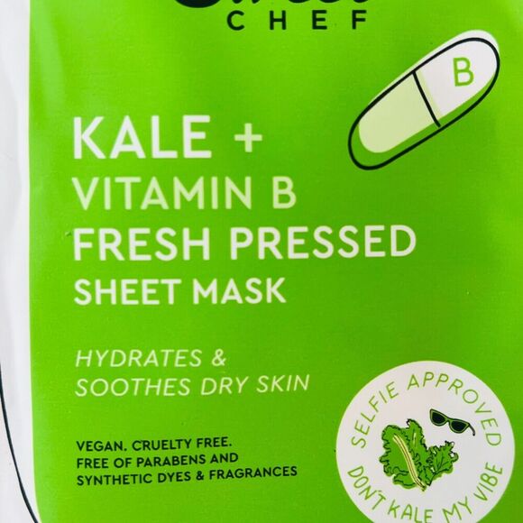 Sweet Chef Kale Ginger Beet Vitamin Fresh Pressed Sheet Mask 3 ct. New Sealed - Picture 3 of 13